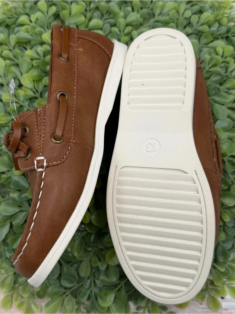 Cat & Jack Boys Boat Shoes Size 13 Brown NWOT